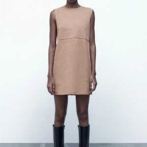 Zara Victorian Mauve Pink Sleeveless Knit Dress